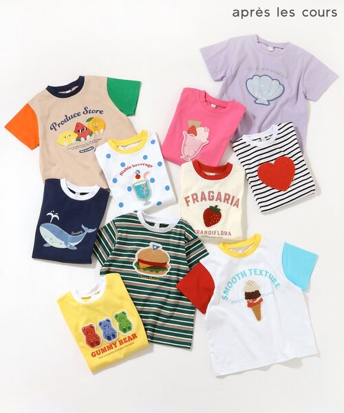 apres les cours(アプレレクール)の「10柄バラエティモチーフTシャツ(Tシャツ/カットソー・キッズ・アイボリー/ローズ/その他12/その他2/ラベンダー/ドット/ネイビー/その他11/イエロー/グリーン・80/90/100/110/120/130/140)」の15枚目の写真