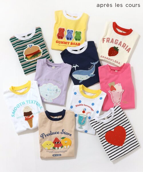 apres les cours(アプレレクール)の「10柄バラエティモチーフTシャツ(Tシャツ/カットソー・キッズ・アイボリー/ローズ/その他12/その他2/ラベンダー/ドット/ネイビー/その他11/イエロー/グリーン・80/90/100/110/120/130/140)」の16枚目の写真
