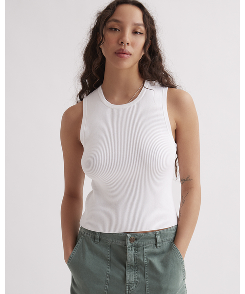 Saturdays NYC(サタデーズ ニューヨークシティ )の「Andie Muscle Tee(タンクトップ・レディース・ダークグリーン/ブラック/ホワイト・S/M)」の1枚目の写真
