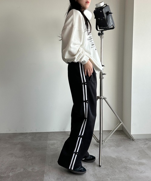 apres jour mignon（アプレジュールミニョン）の「ラインリボンパンツ【ZOZOTOWN限定アイテム】（その他パンツ・レディース・ネイビー/ブルー系その他/ブラック・MEDIUM/X-LARGE/SMALL）」の19枚目の写真