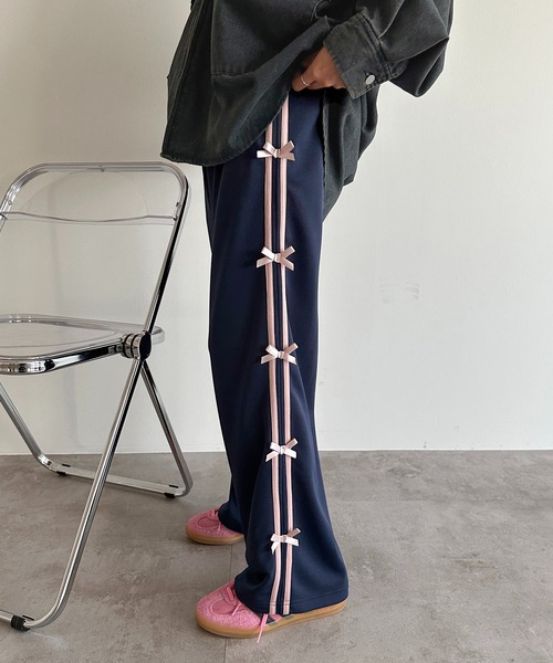 apres jour mignon（アプレジュールミニョン）の「ラインリボンパンツ【ZOZOTOWN限定アイテム】（その他パンツ・レディース・ネイビー/ブルー系その他/ブラック・MEDIUM/X-LARGE/SMALL）」の15枚目の写真