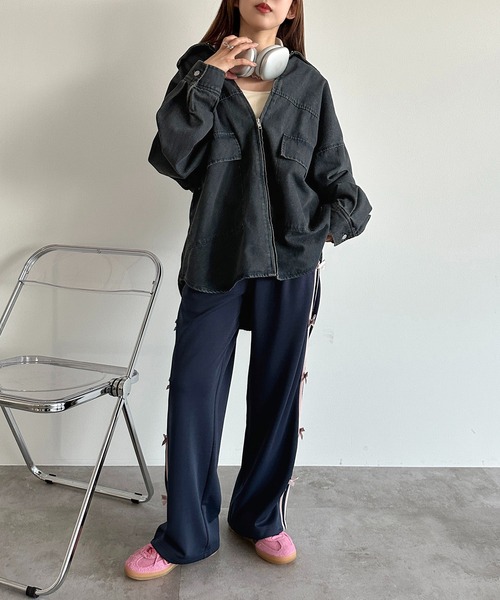 apres jour mignon（アプレジュールミニョン）の「ラインリボンパンツ【ZOZOTOWN限定アイテム】（その他パンツ・レディース・ネイビー/ブルー系その他/ブラック・MEDIUM/X-LARGE/SMALL）」の13枚目の写真