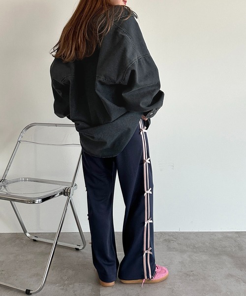 apres jour mignon（アプレジュールミニョン）の「ラインリボンパンツ【ZOZOTOWN限定アイテム】（その他パンツ・レディース・ネイビー/ブルー系その他/ブラック・MEDIUM/X-LARGE/SMALL）」の11枚目の写真