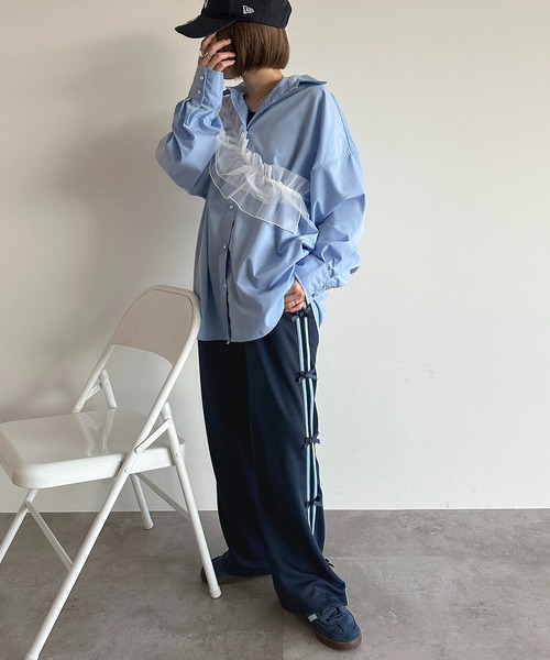 apres jour mignon（アプレジュールミニョン）の「ラインリボンパンツ【ZOZOTOWN限定アイテム】（その他パンツ・レディース・ネイビー/ブルー系その他/ブラック・MEDIUM/X-LARGE/SMALL）」の8枚目の写真