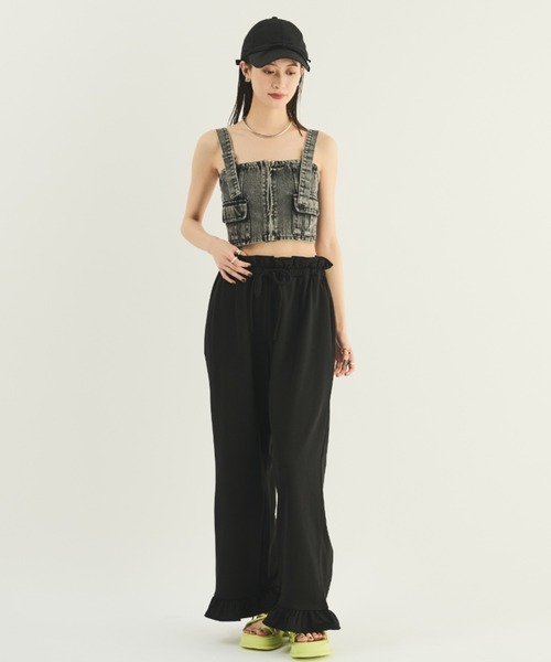 MERLOT(メルロー)の「フリルスウェットパンツ(スウェットパンツ・レディース・ブラック/グレー・FREE)」の10枚目の写真