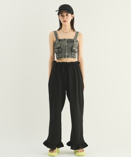 MERLOT(メルロー)の「フリルスウェットパンツ(スウェットパンツ・レディース・ブラック/グレー・FREE)」の11枚目の写真