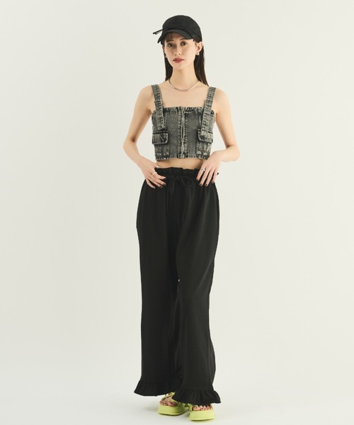 MERLOT(メルロー)の「フリルスウェットパンツ(スウェットパンツ・レディース・ブラック/グレー・FREE)」の9枚目の写真