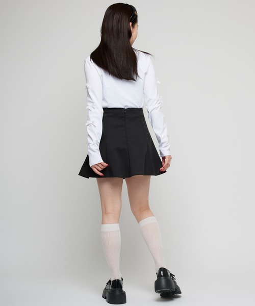 Narcissus(ナルシス)の「【Narcissus】リボンロングTシャツ(Tシャツ/カットソー・レディース・ブラック/ホワイト・FREE)」の12枚目の写真
