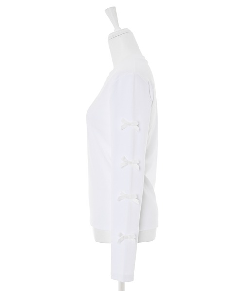 Narcissus(ナルシス)の「【Narcissus】リボンロングTシャツ(Tシャツ/カットソー・レディース・ブラック/ホワイト・FREE)」の8枚目の写真