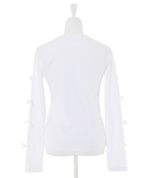 Narcissus(ナルシス)の「【Narcissus】リボンロングTシャツ(Tシャツ/カットソー・レディース・ブラック/ホワイト・FREE)」の9枚目の写真