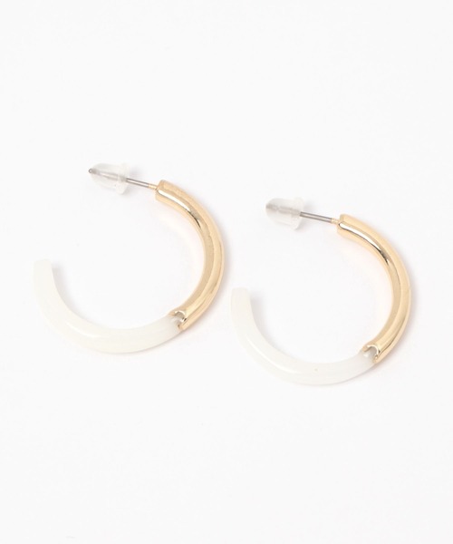 niko and...(ニコアンド)の「メタルコンビアーチピアス(ピアス(両耳用)・レディース・ベージュ/ブラウン/ホワイト・0)」の1枚目の写真