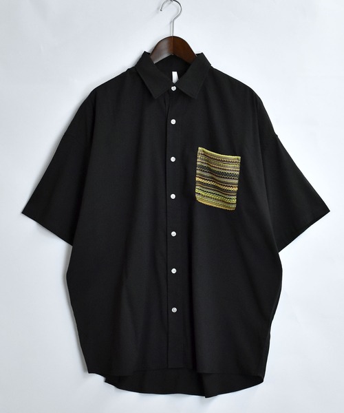 Starting Over(スターティングオーバー)の「balfas lace pocket wide shirt/バルファスレース ポケット ワイド レギュラーカラーシャツ/半袖シャツ(シャツ/ブラウス・メンズ・ホワイト/ブラック・XL/L/M)」の21枚目の写真