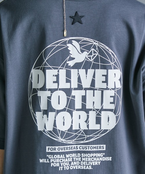 GEVS.(ジェイヴィス)の「<大きいサイズ> 綿100%ゆったりシルエットロゴプリントTシャツ GEVS.(Tシャツ/カットソー・レディース・チャコール/オフホワイト・4L/3L/LL/L/5L)」の8枚目の写真