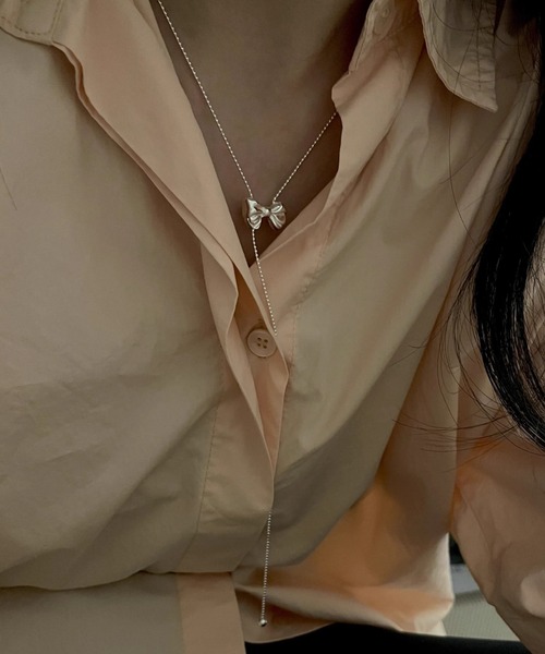 Vipoa（ヴィポア）の「ribbon beads long necklace（ネックレス・レディース・シルバー・FREE）」の19枚目の写真