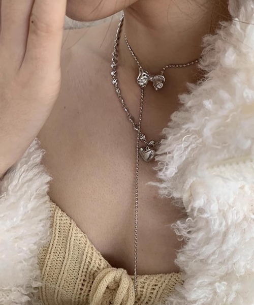 Vipoa（ヴィポア）の「ribbon beads long necklace（ネックレス・レディース・シルバー・FREE）」の8枚目の写真