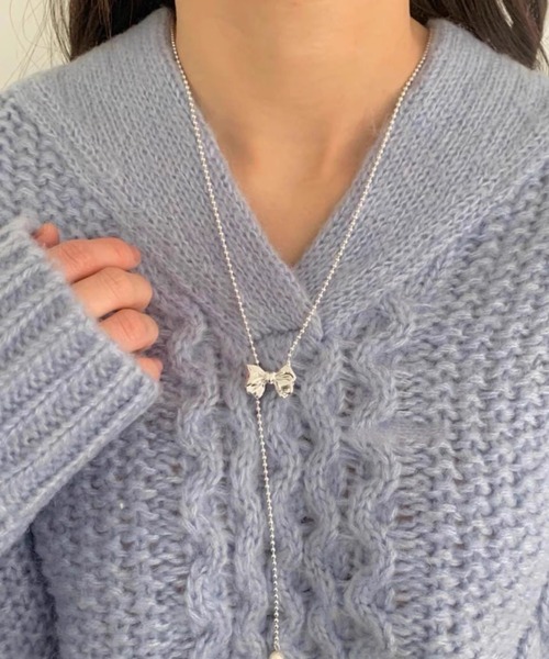 Vipoa（ヴィポア）の「ribbon beads long necklace（ネックレス・レディース・シルバー・FREE）」の21枚目の写真