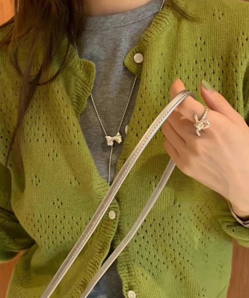 Vipoa（ヴィポア）の「ribbon beads long necklace（ネックレス・レディース・シルバー・FREE）」の22枚目の写真