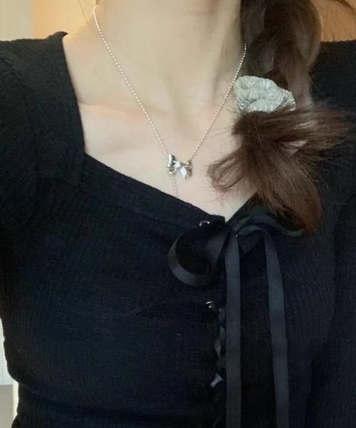 Vipoa（ヴィポア）の「ribbon beads long necklace（ネックレス・レディース・シルバー・FREE）」の13枚目の写真