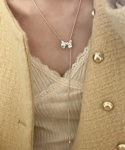 Vipoa（ヴィポア）の「ribbon beads long necklace（ネックレス・レディース・シルバー・FREE）」の10枚目の写真