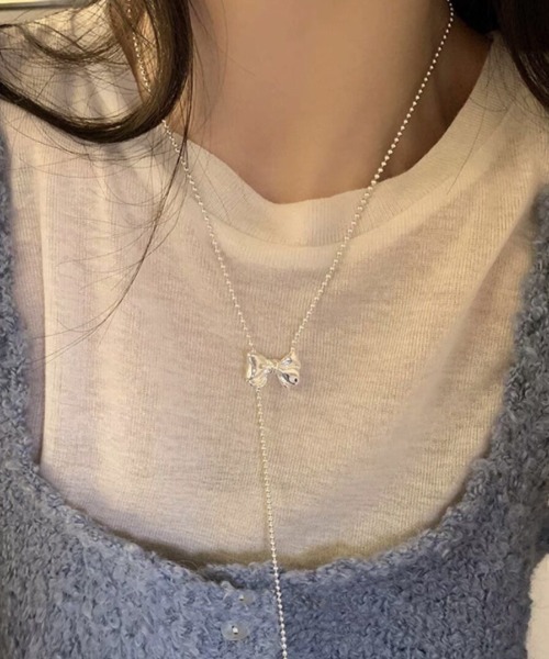 Vipoa（ヴィポア）の「ribbon beads long necklace（ネックレス・レディース・シルバー・FREE）」の12枚目の写真