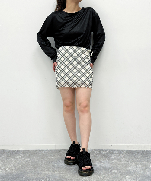 U by SPICK&SPAN(ユーバイスピックアンドスパン)の「チェックプリントチュールスカート(スカート・レディース・その他3/ブラック・38/36)」の15枚目の写真