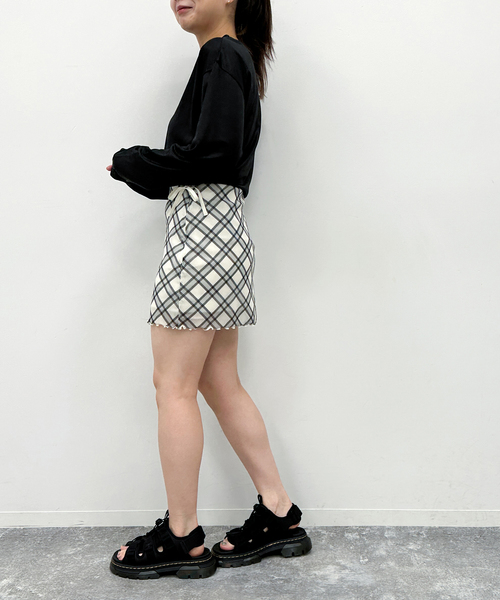 U by SPICK&SPAN(ユーバイスピックアンドスパン)の「チェックプリントチュールスカート(スカート・レディース・その他3/ブラック・38/36)」の16枚目の写真