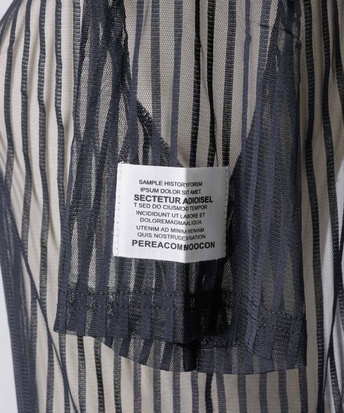 VIOLETTA（ヴィオレッタ）の「ストライプチュールTシャツ（Tシャツ/カットソー・レディース・ブルー/ホワイト/ブラック・FREE）」の13枚目の写真