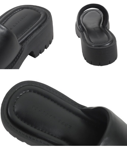 KOBE LETTUCE（コウベレタス）の「厚底ヒールサンダル（サンダル・レディース・ブラック/オフホワイト・L/M/S）」の7枚目の写真