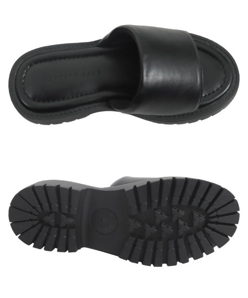 KOBE LETTUCE（コウベレタス）の「厚底ヒールサンダル（サンダル・レディース・ブラック/オフホワイト・L/M/S）」の8枚目の写真