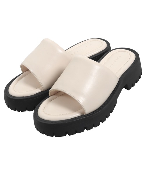 KOBE LETTUCE（コウベレタス）の「厚底ヒールサンダル（サンダル・レディース・ブラック/オフホワイト・L/M/S）」の9枚目の写真