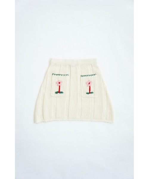 【セール】【FISH & KIDS】KNIT EMBROIDERED MIDI SKIRT（スカート）｜IN THE PARK（インザパーク）