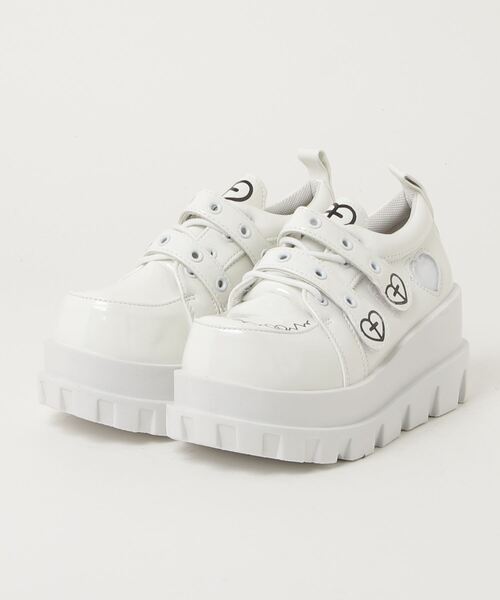『.KOM/ドットケーオーエム』クロスハートデザイン厚底シューズ【Y】【CN】（スニーカー）｜.KOM（ドットコム）