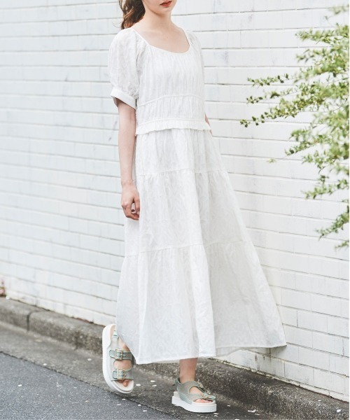31 Sons de mode(トランテアン ソン ドゥ モード)の「【MADE IN INDIA】ジャカードワンピース(ワンピース・レディース・ブラウン/オフホワイト・36/38)」の11枚目の写真