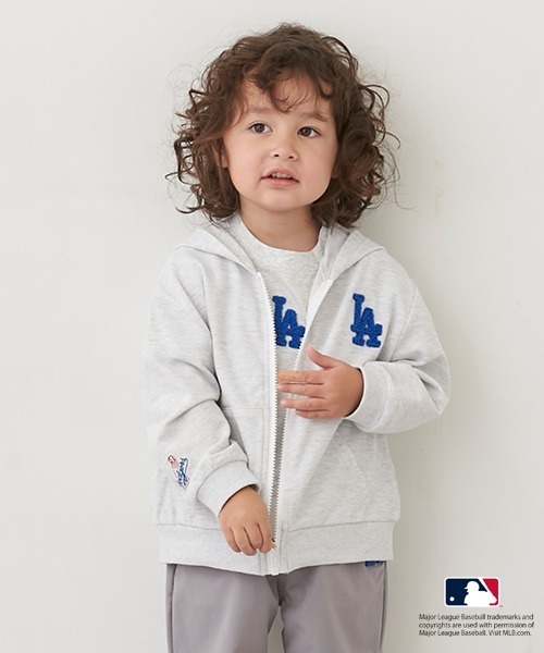 petit main（プティマイン）の「【MLB・UV加工】ワッフルパーカー（パーカー・キッズ・ホワイト/ネイビー/オフホワイト・80ｃｍ/90cm/100cm/110cm/120cm/130cm/140cm）」の2枚目の写真