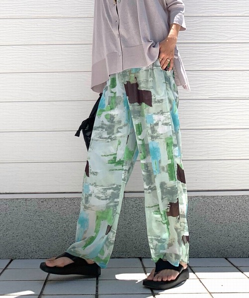 Q（キュー）の「color paint パンツ（その他パンツ・レディース・グリーン系/ブルー系・MEDIUM）」の2枚目の写真