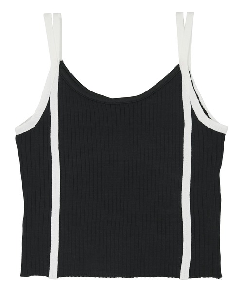 miette（ミエット）の「配色ダブルストラップキャミソール（キャミソール・レディース・ライトブルー/ブラック/オフホワイト・FREE）」の5枚目の写真