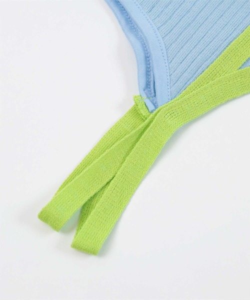 miette（ミエット）の「配色ダブルストラップキャミソール（キャミソール・レディース・ライトブルー/ブラック/オフホワイト・FREE）」の7枚目の写真