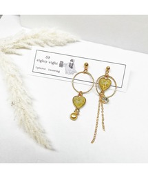【88eighty-eight】グリーンハートゴールドピアス【import】(MA)