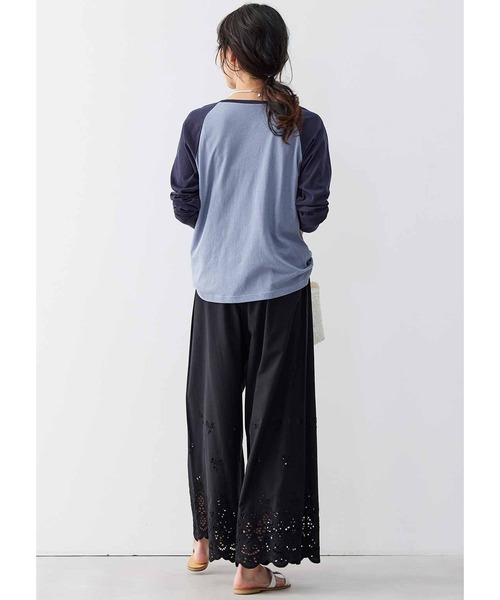 Live in comfort（リブインコンフォート）の「リブ　イン　コンフォート　着ていることを忘れちゃう？シアーなラグランスリーブトップス（Tシャツ/カットソー・レディース・グレー/アイボリー/ブルー・MEDIUM/LARGE/X-LARGE/XX-LARGE/SMALL/XXX-LARGE）」の7枚目の写真