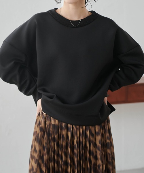 RANAN（ラナン）の「オーバーサイズダンボールスウェット（スウェット・レディース・ブラック/ベージュ/グリーン/オフホワイト/グレー・LL/M/L）」の2枚目の写真