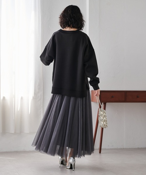 RANAN（ラナン）の「オーバーサイズダンボールスウェット（スウェット・レディース・ブラック/ベージュ/グリーン/オフホワイト/グレー・LL/M/L）」の9枚目の写真