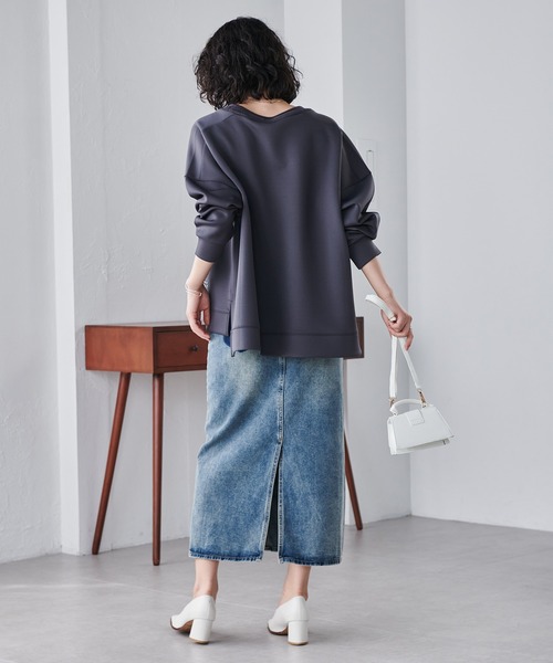 RANAN（ラナン）の「オーバーサイズダンボールスウェット（スウェット・レディース・ブラック/ベージュ/グリーン/オフホワイト/グレー・LL/M/L）」の10枚目の写真