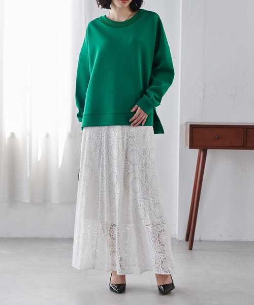 RANAN（ラナン）の「オーバーサイズダンボールスウェット（スウェット・レディース・ブラック/ベージュ/グリーン/オフホワイト/グレー・LL/M/L）」の13枚目の写真