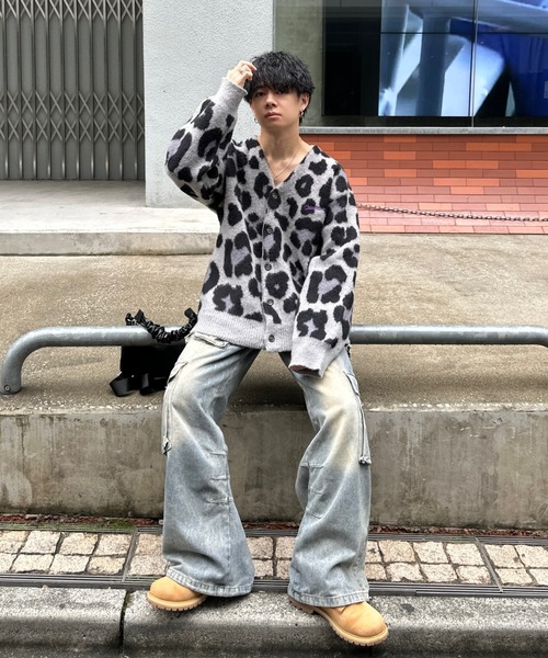 ADAMASTE（アダマスト）の「shaggy knit animal cardigan - シャギー