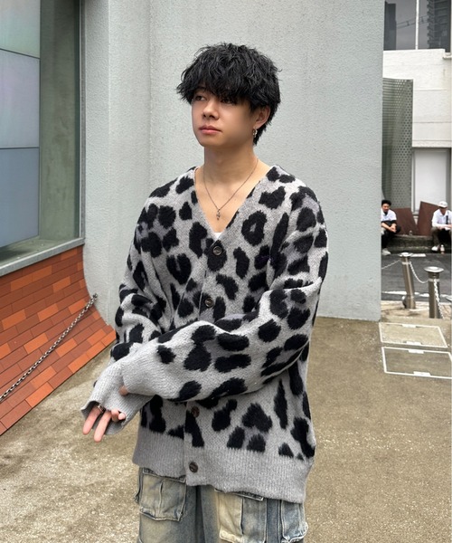 ADAMASTE（アダマスト）の「shaggy knit animal cardigan - シャギー