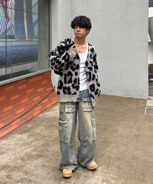 ADAMASTE（アダマスト）の「shaggy knit animal cardigan - シャギー