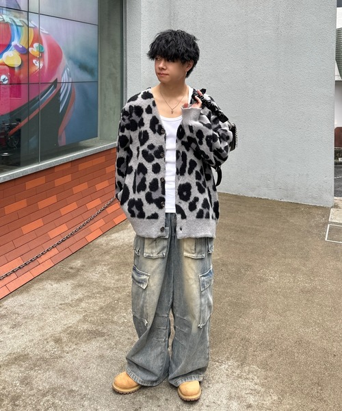 ADAMASTE（アダマスト）の「shaggy knit animal cardigan - シャギー