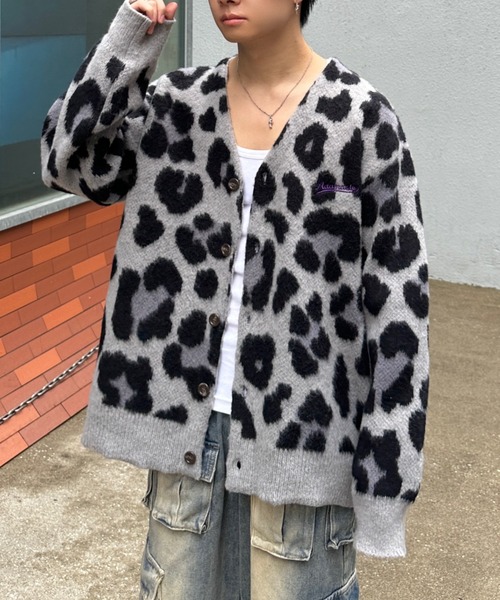 ADAMASTE（アダマスト）の「shaggy knit animal cardigan - シャギー