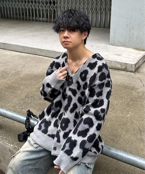 ADAMASTE（アダマスト）の「shaggy knit animal cardigan - シャギー