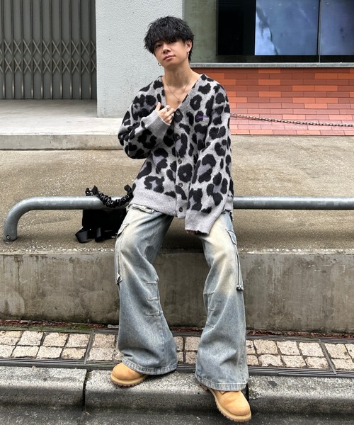 ADAMASTE（アダマスト）の「shaggy knit animal cardigan - シャギー